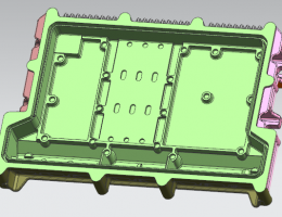 散热片的外壳压铸模具3d设计图