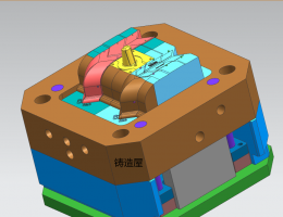 一模两穴的UG压铸模具3D图档下载